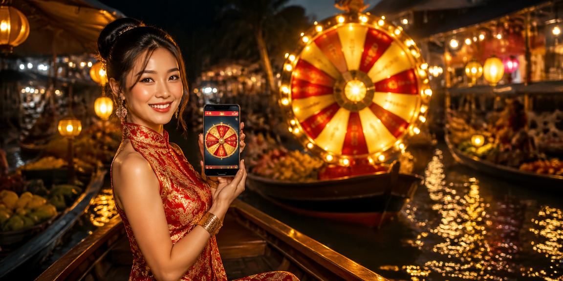 Người chơi tham gia trò chơi may mắn lucky draw tại chợ đêm vùng Mekong