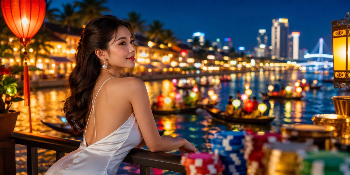Không khí lễ hội giải trí casino sôi động tại Sài Gòn với ánh đèn rực rỡ